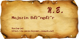 Mojszin Böngér névjegykártya